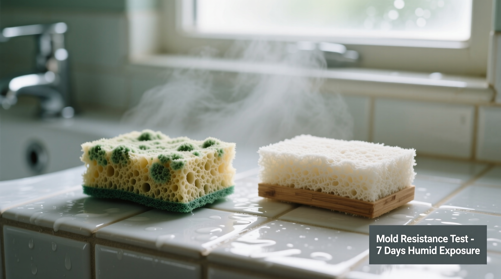 compostable vs cellulose sponges mold resistance in humid bathrooms