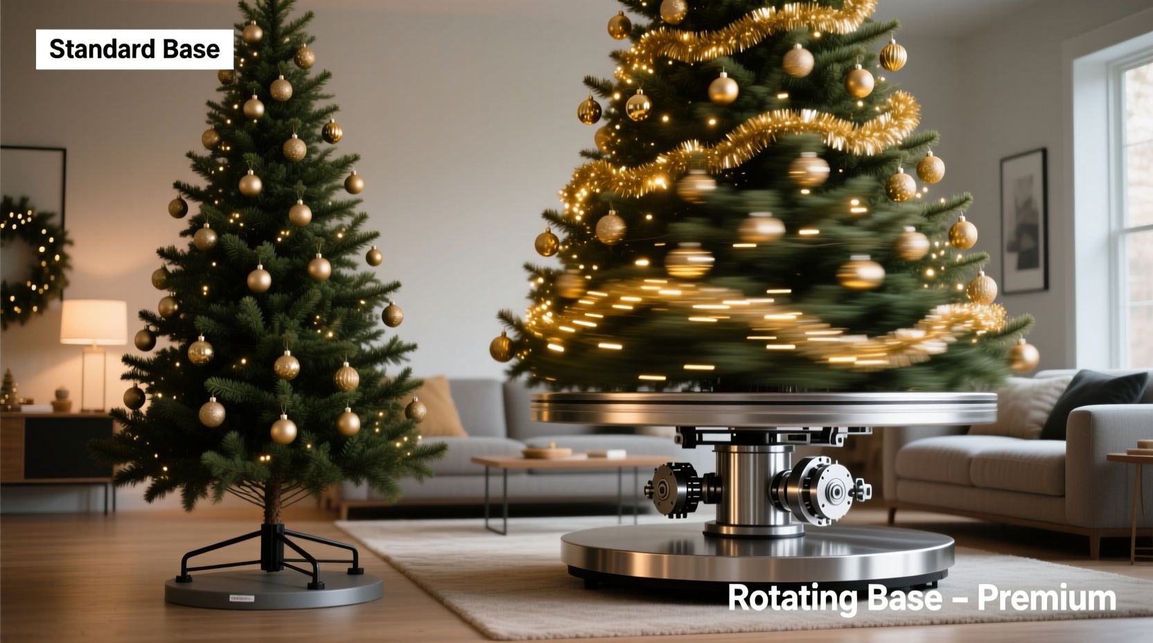 is a rotating christmas tree base worth it for large trees or just overkill
