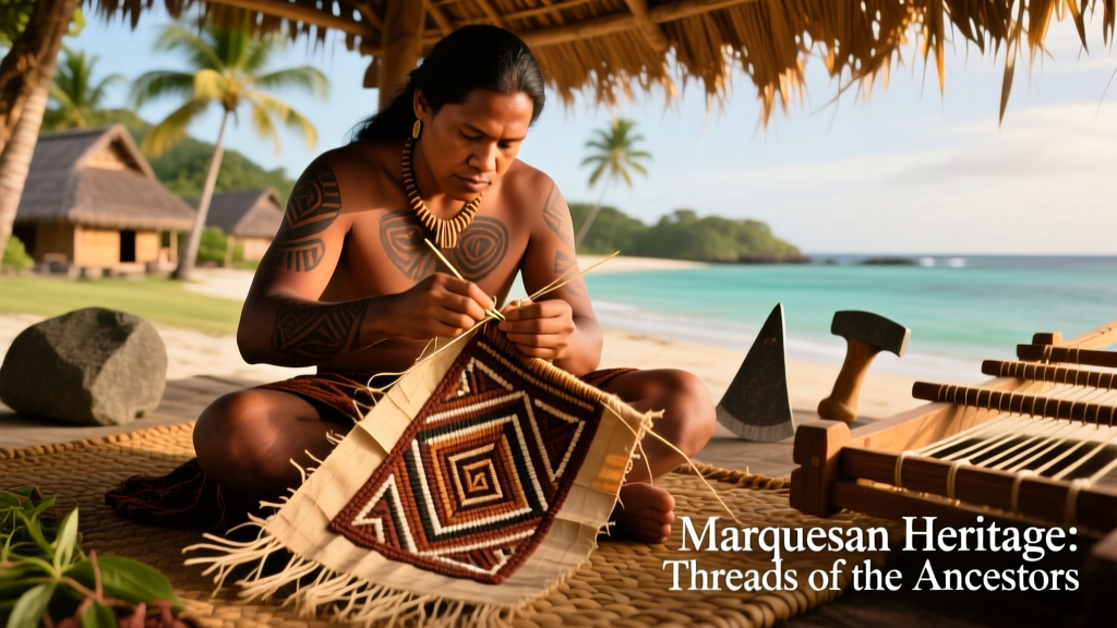 Marquesan Tattoo Inspired Embroidery On Tapa And Natural Pigment Preparation
