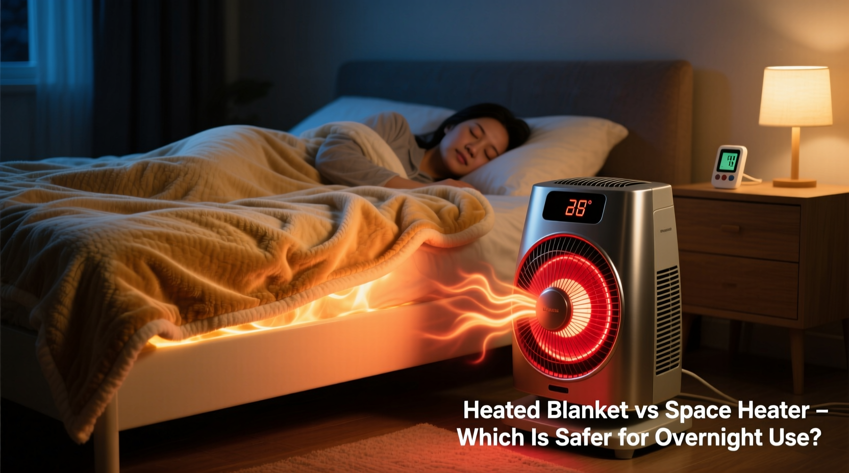 is a heated blanket safer than a space heater for overnight warmth