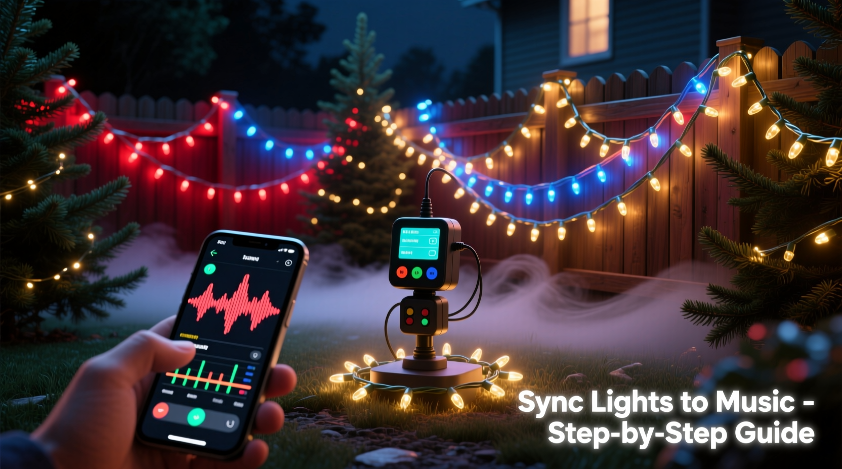 how to sync multiple strands of christmas lights to music for a light show