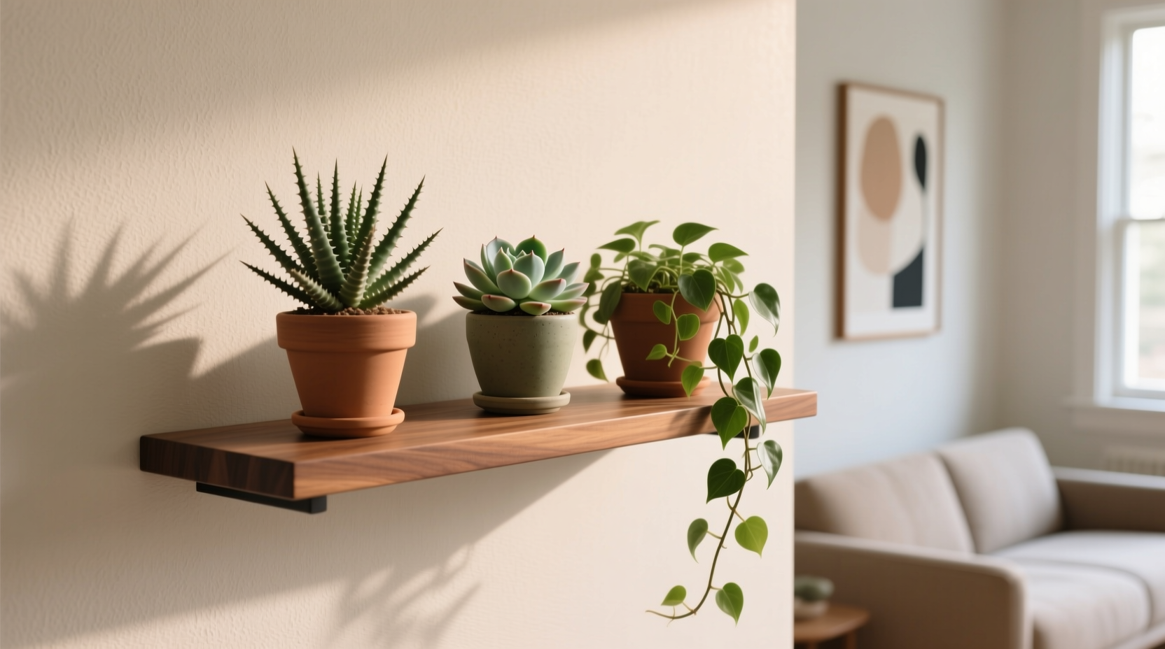 floating shelf plants