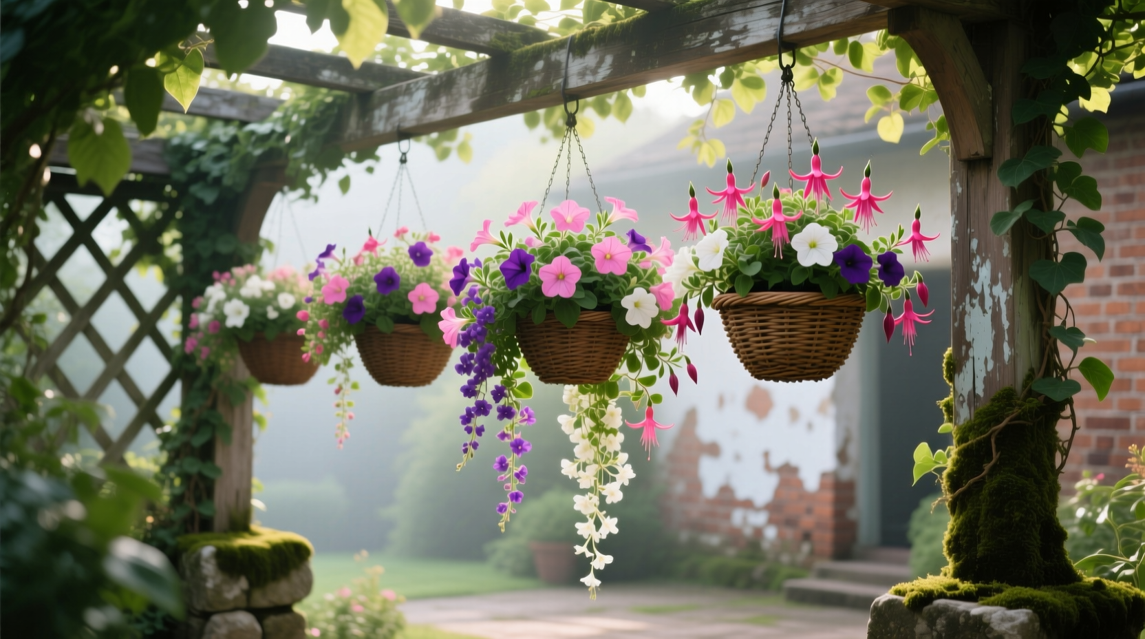flowering hanging baskets for shade