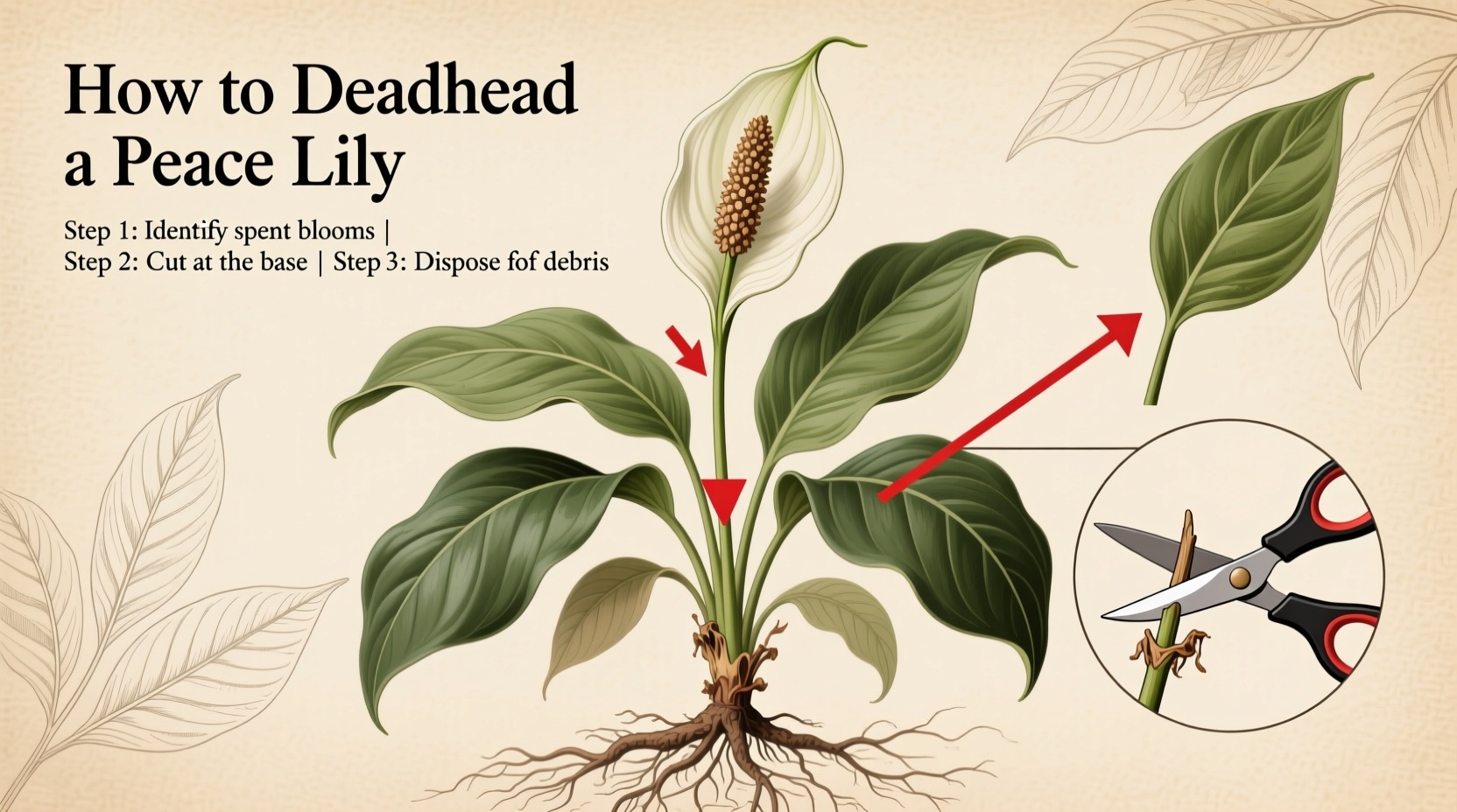 Deadhead Peace Lilies for More Blooms (2026)