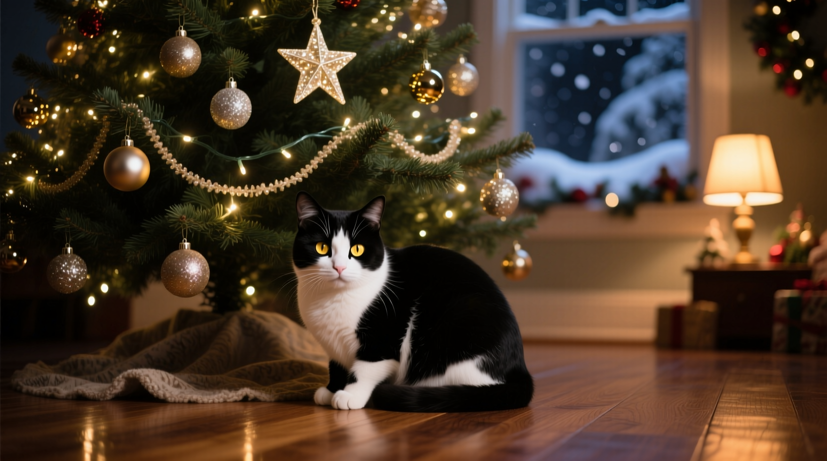 why does my cat sit under the christmas tree every night behavioral insight