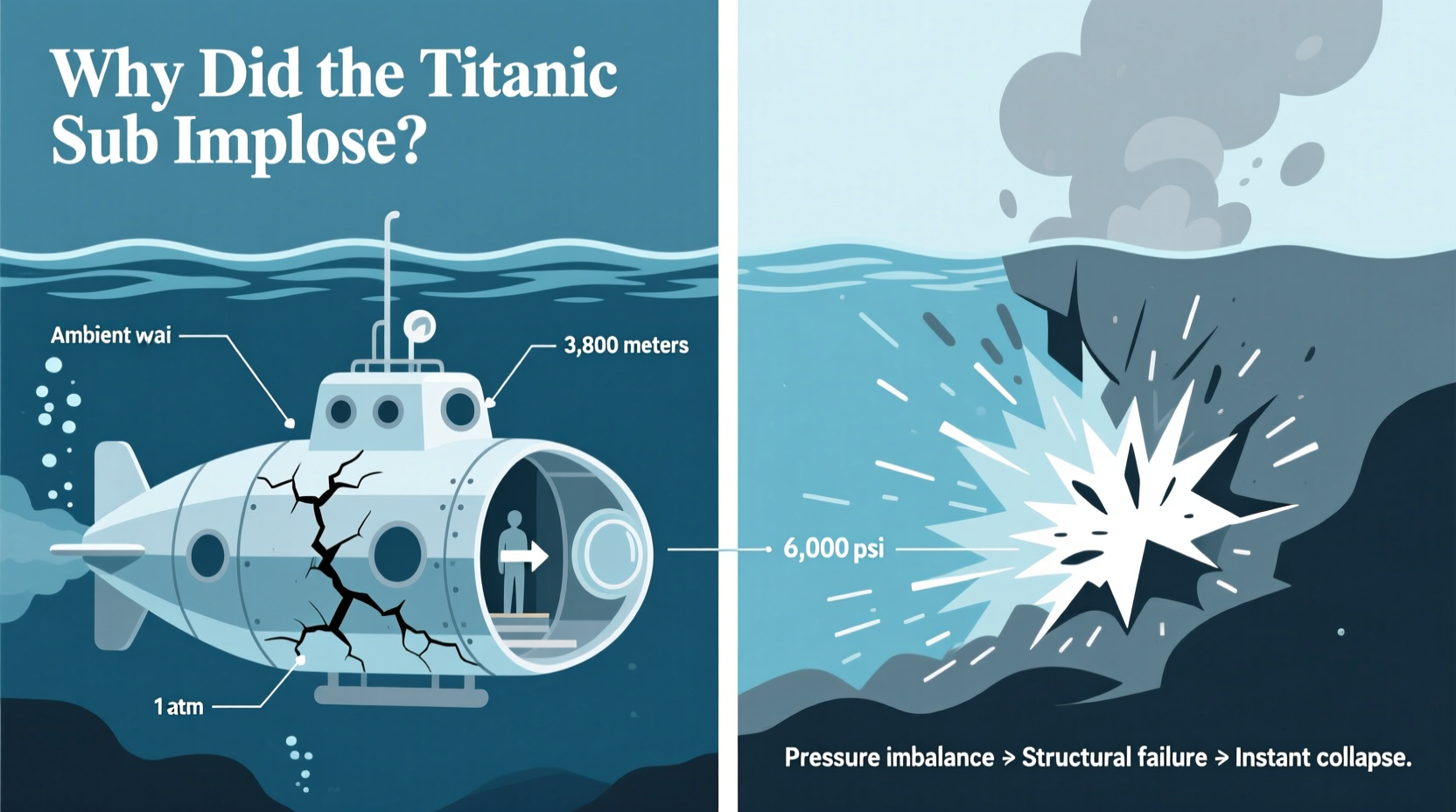 why did titanic sub implode physics explained simply