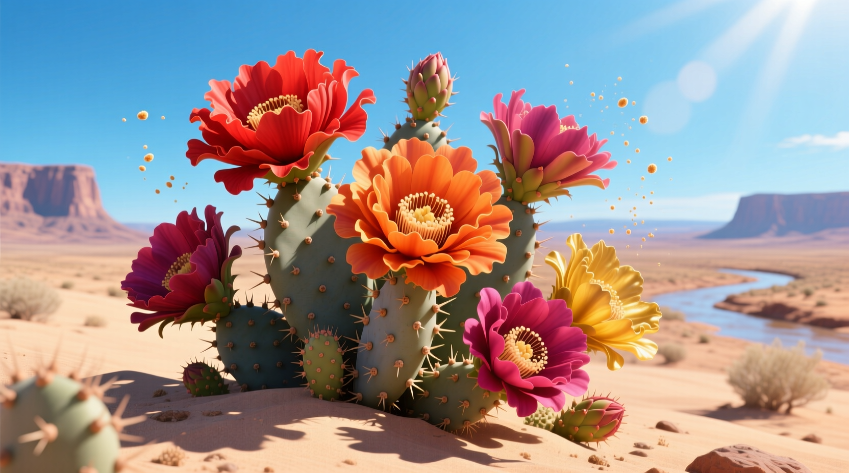 cactus zinnias