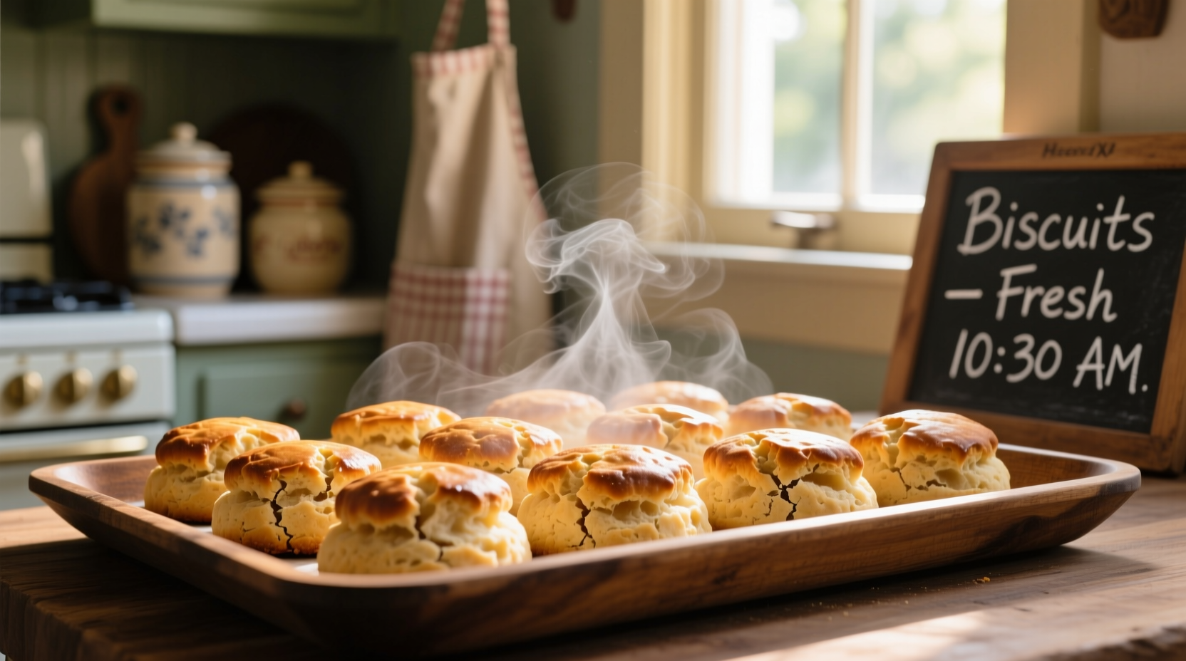 Perfect golden brown biscuits fresh from oven