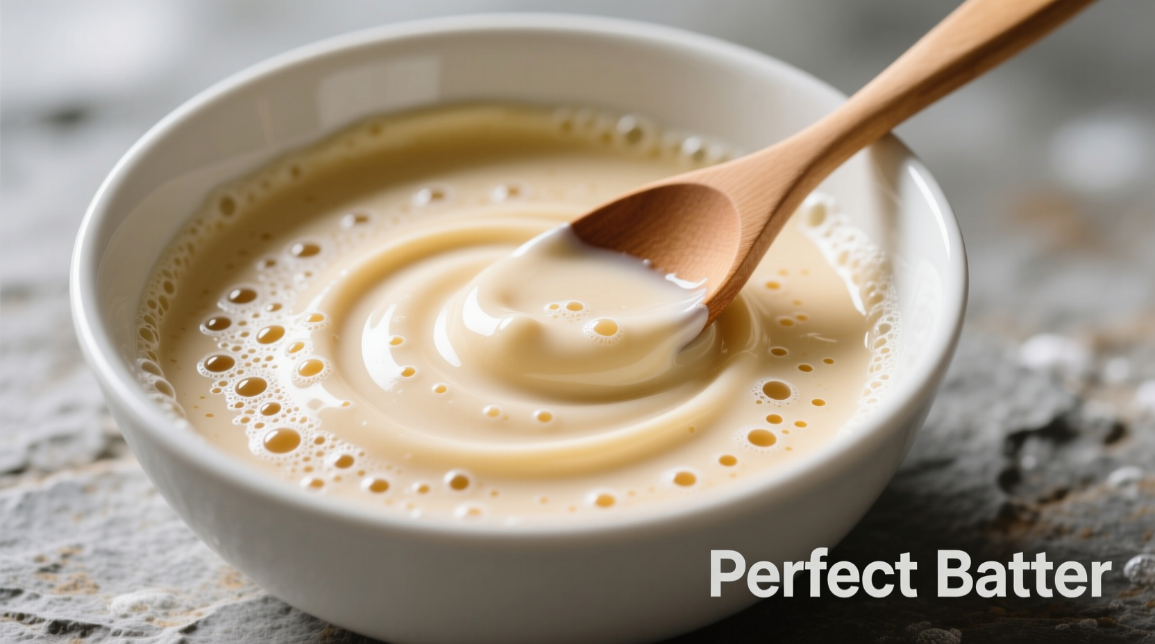 Perfect pancake batter texture with visible small lumps