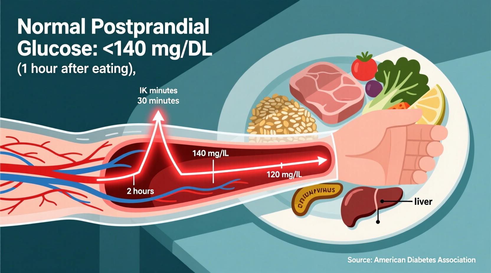 what should be sugar level after food