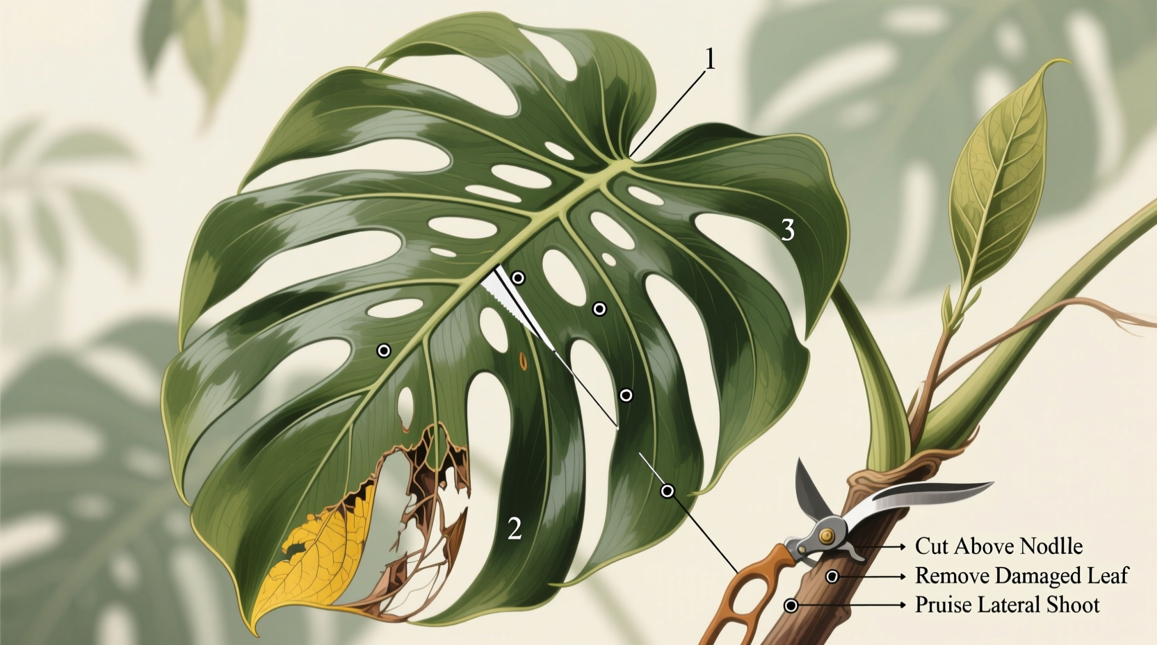 Monstera Pruning Guide: 3 Cuts for Growth | TheHomeSprouts