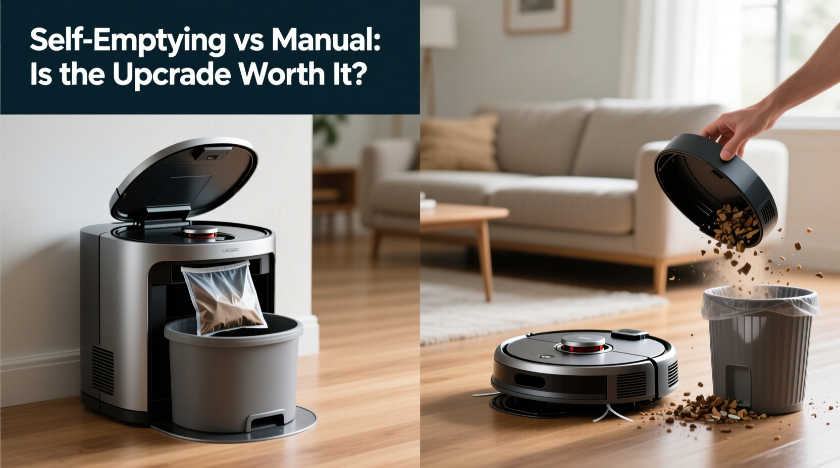 robot vacuum with self emptying bin vs manual emptying is the upgrade worth the cost