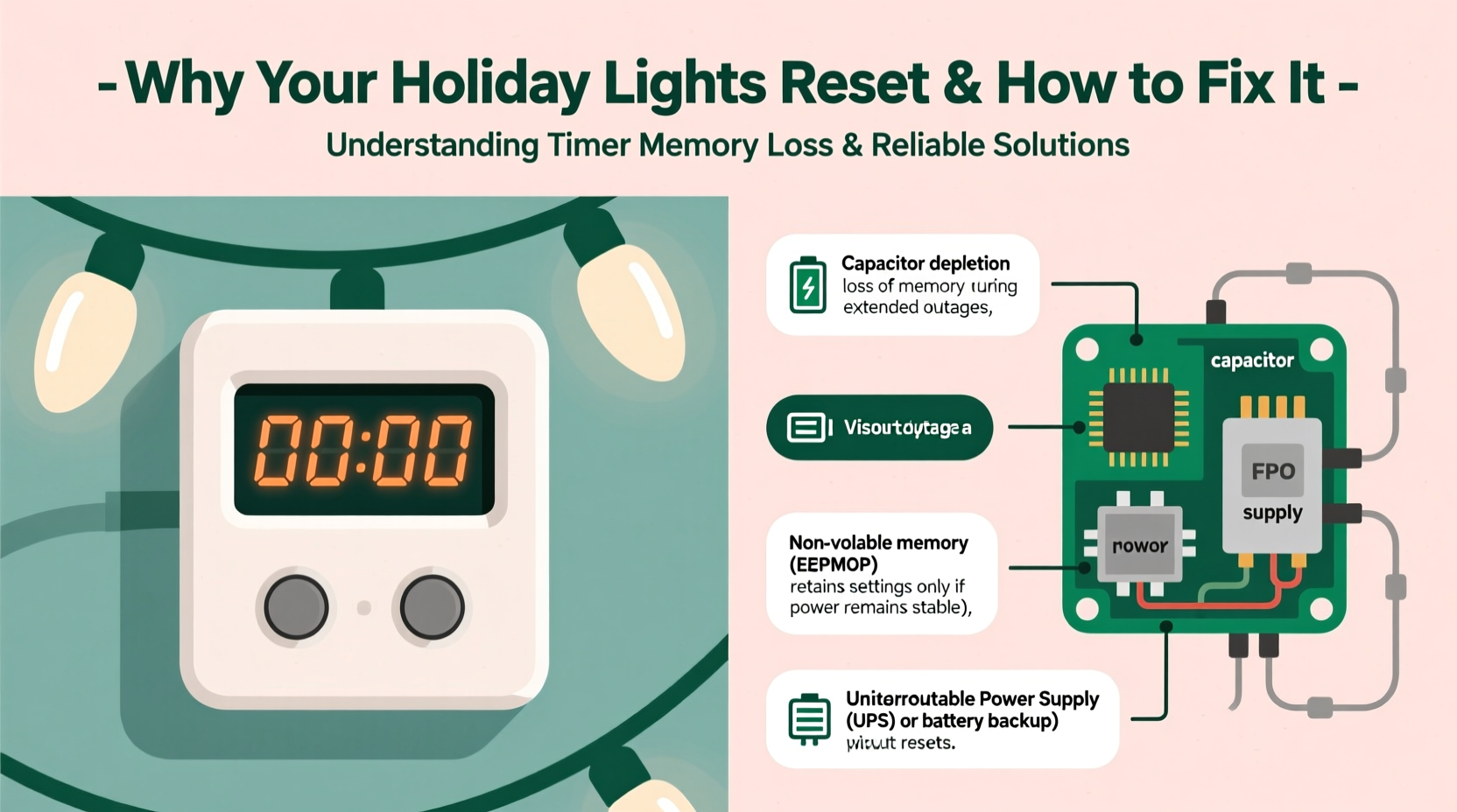 why do some christmas light timers reset during power outages and how to prevent it