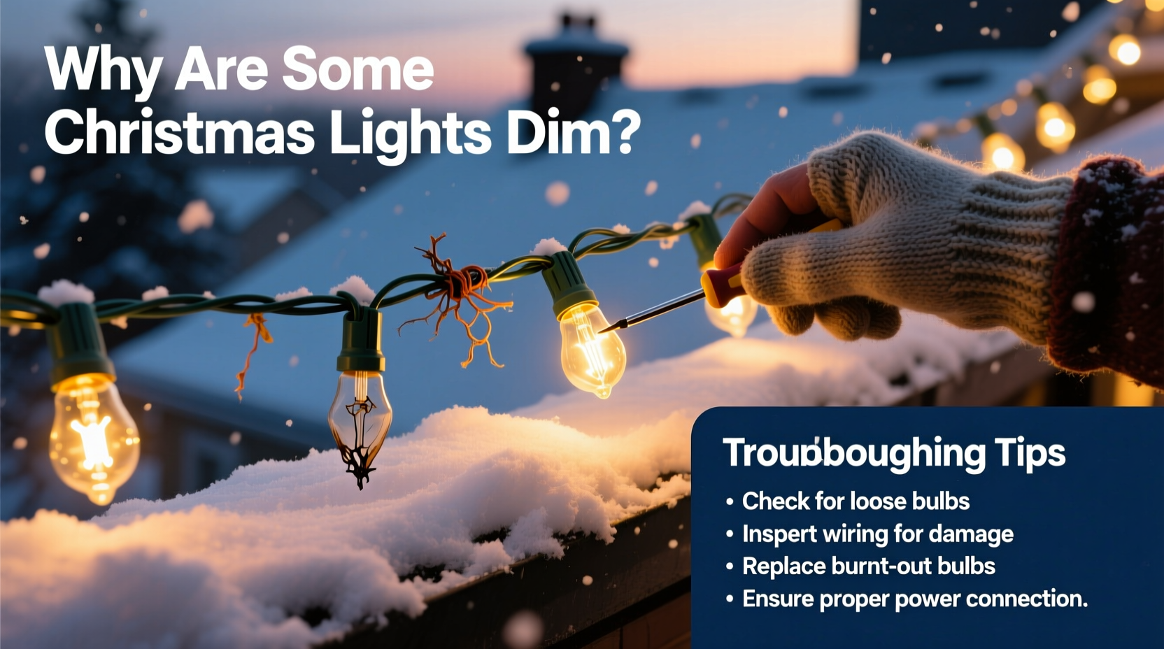 why are some christmas lights dim while others stay bright troubleshooting tips