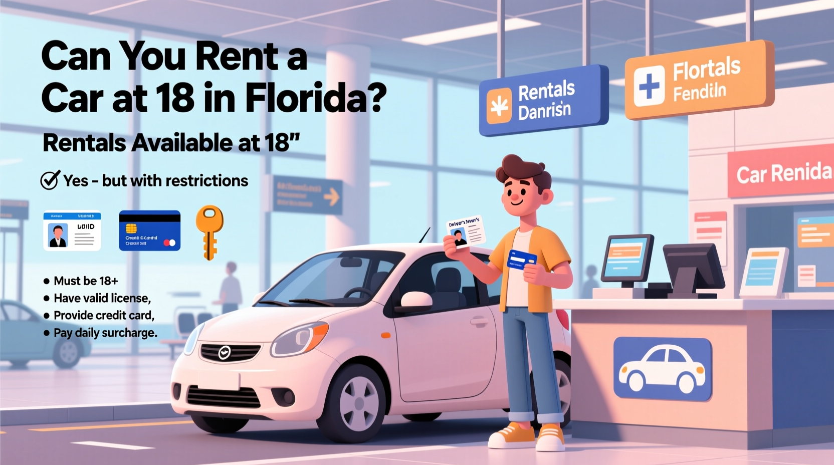can you rent a car at 18 in florida