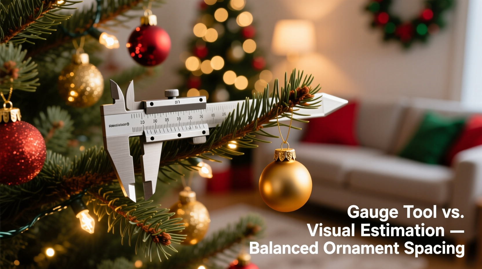 christmas tree branch gauge tool vs visual estimation which ensures balanced ornament spacing
