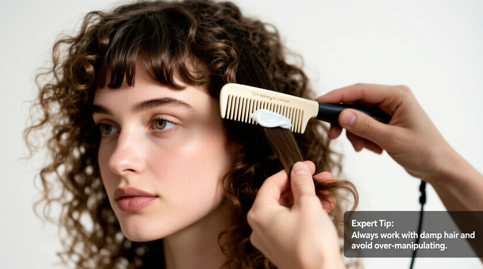 how to style curly bangs without making them poofy expert tips