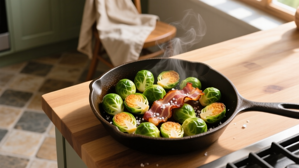 Air Fry Frozen Brussels Sprouts with Bacon (Crispy & Safe)
