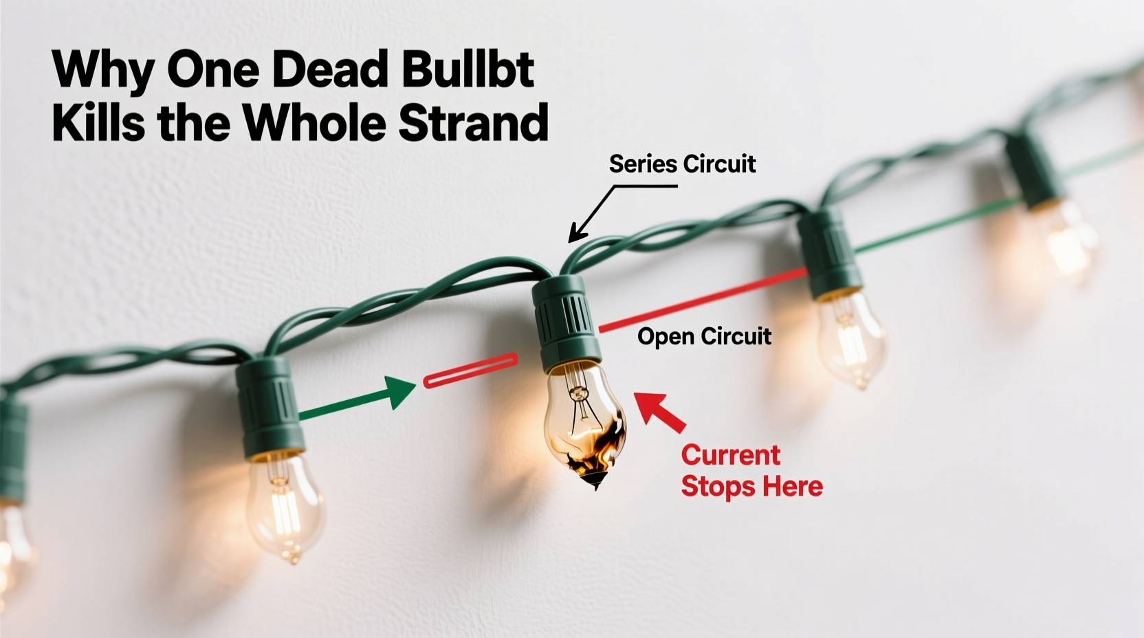 why does my strand of lights go out when one bulb fails explanation