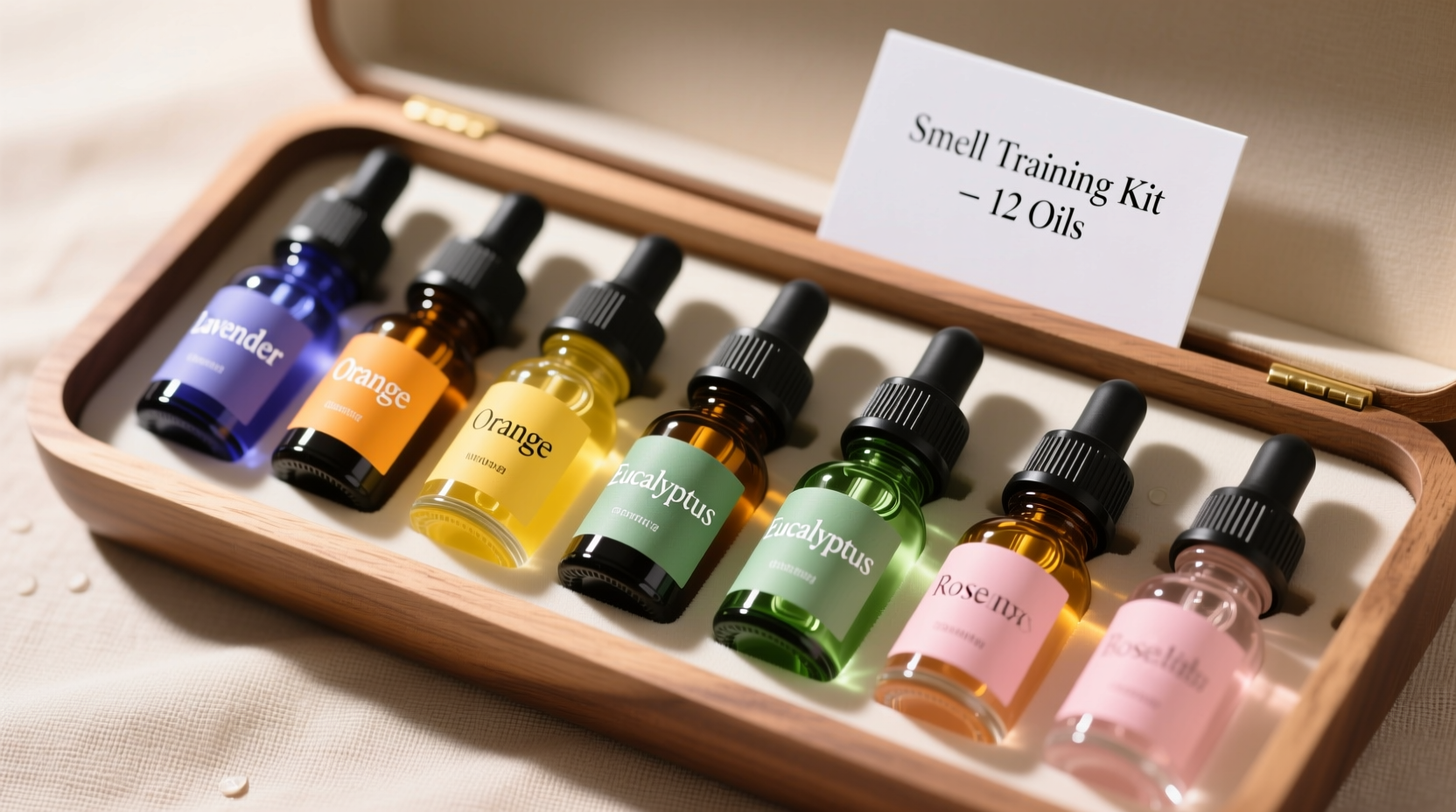 Smell training kit with essential oils