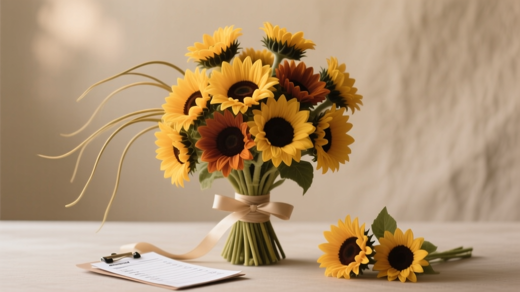 How to Make a Wedding Bouquet with Artificial Sunflowers