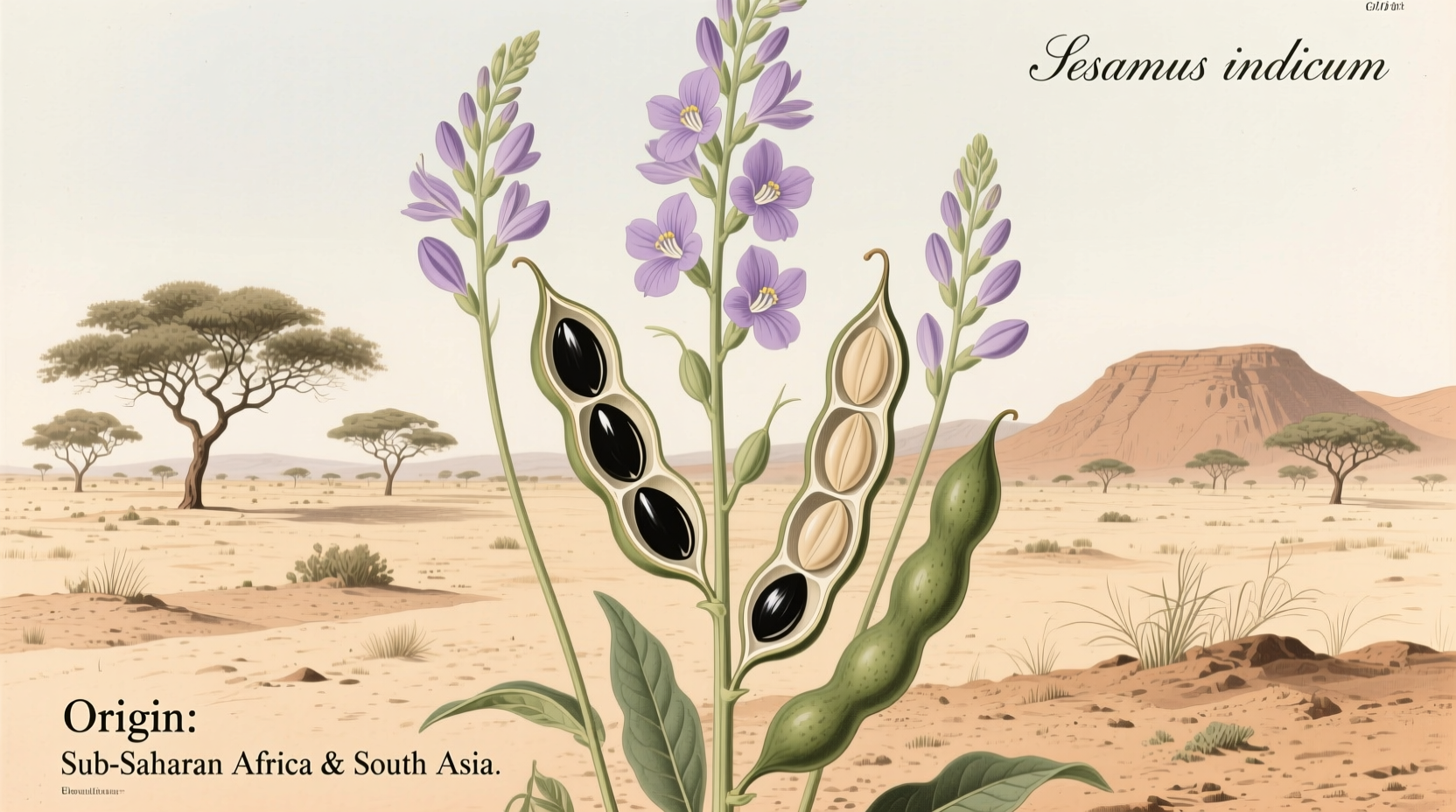 origin of sesame seeds where they are grown