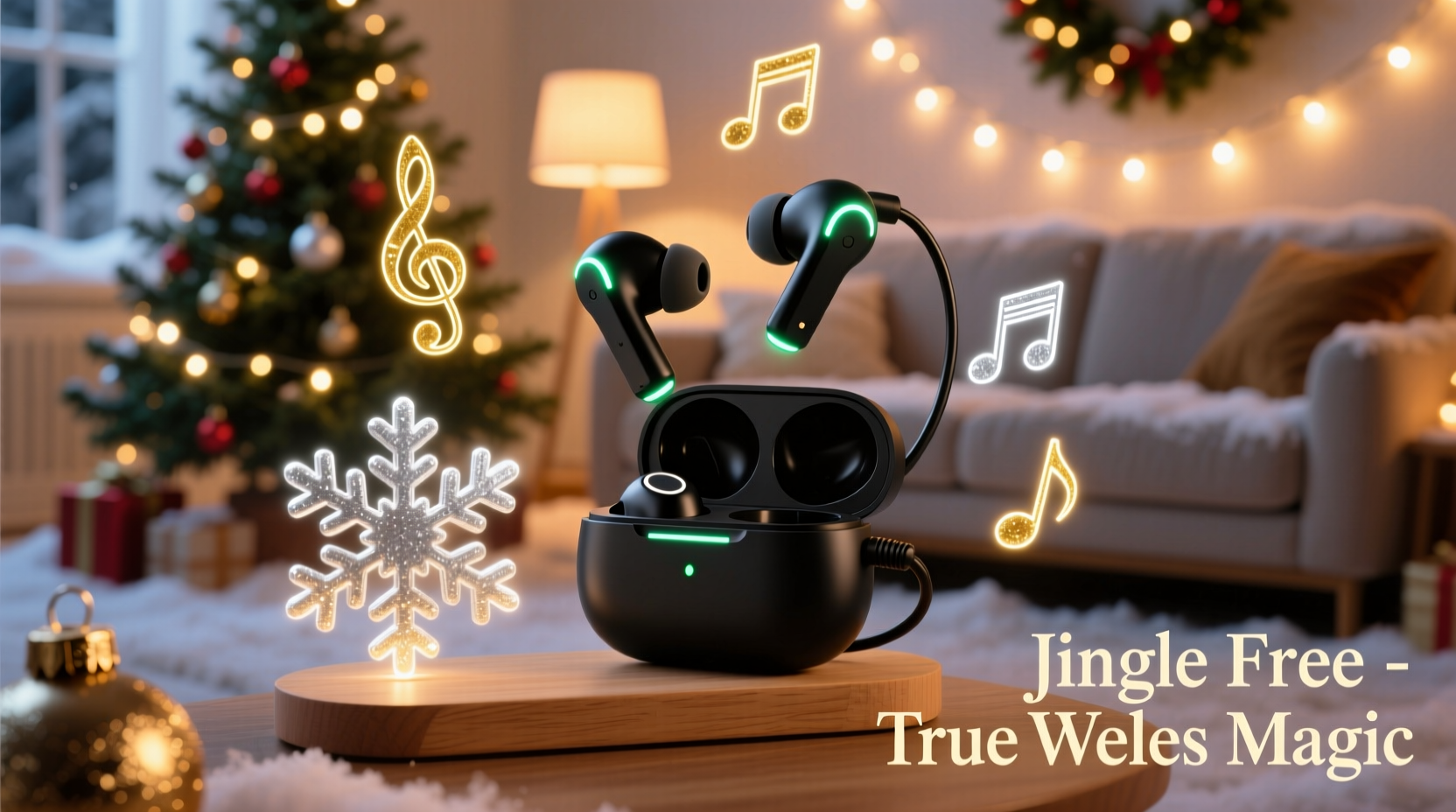 best wireless earbuds for listening to christmas music without tangling in lights