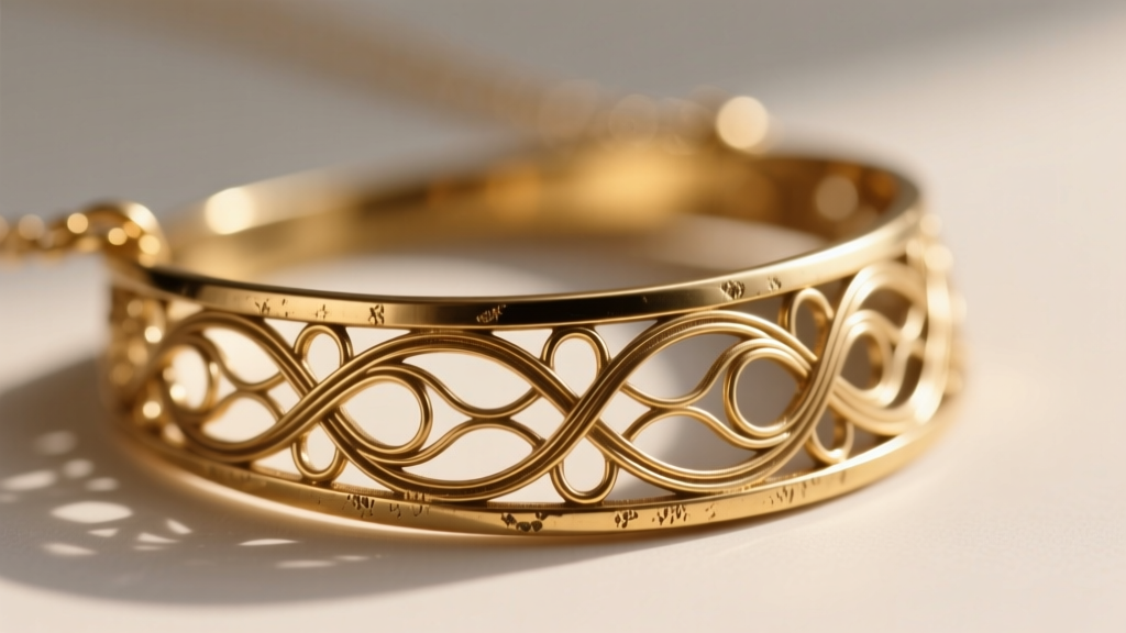 Macro shot of a Brighton necklace brass base showing intricate filigree casting details before silver plating is applied