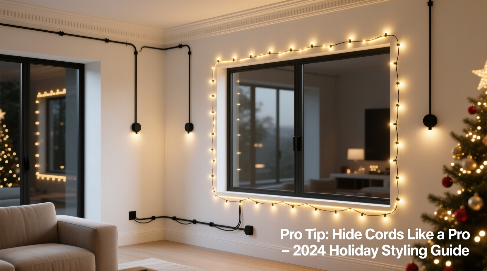 how to hide cords from christmas lights on walls and windows like a pro