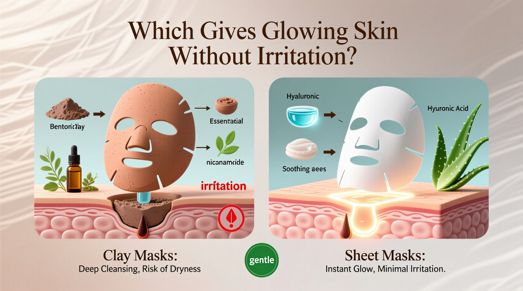 clay masks vs sheet masks which actually gives glowing skin without irritation