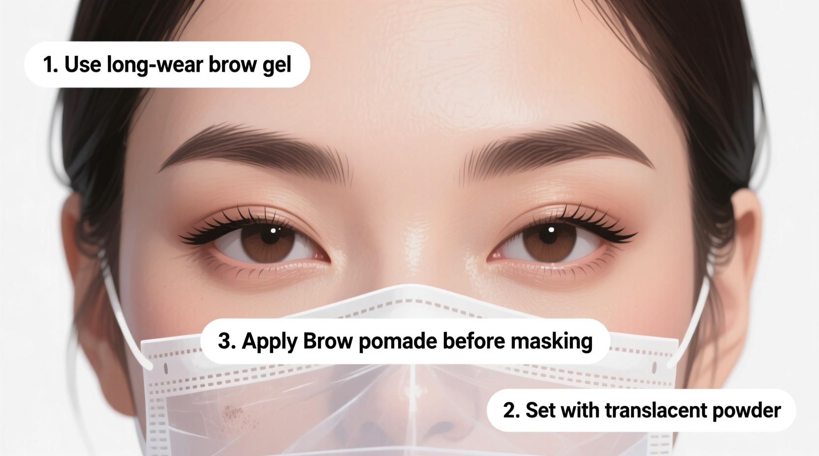 how to keep your eyebrows from fading under face masks all day