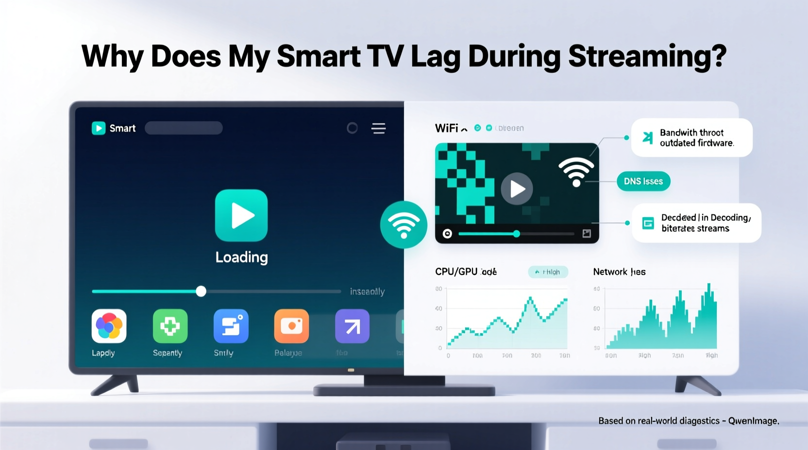 why does my smart tv lag when streaming but not when browsing apps