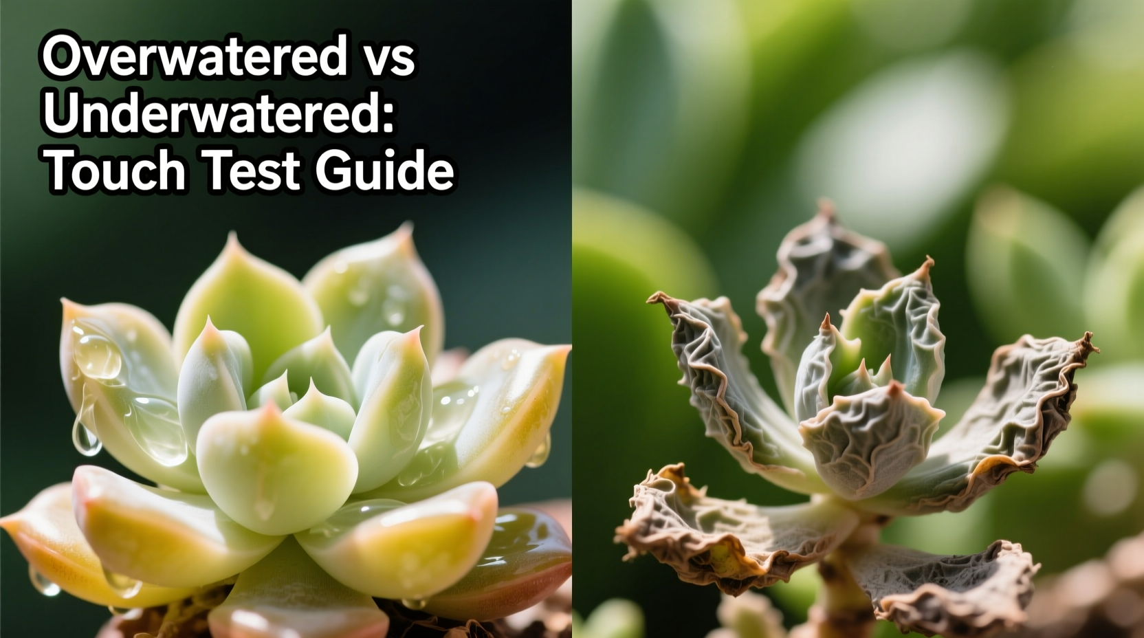 overwatered vs underwatered succulent how to tell the difference by touching leaves