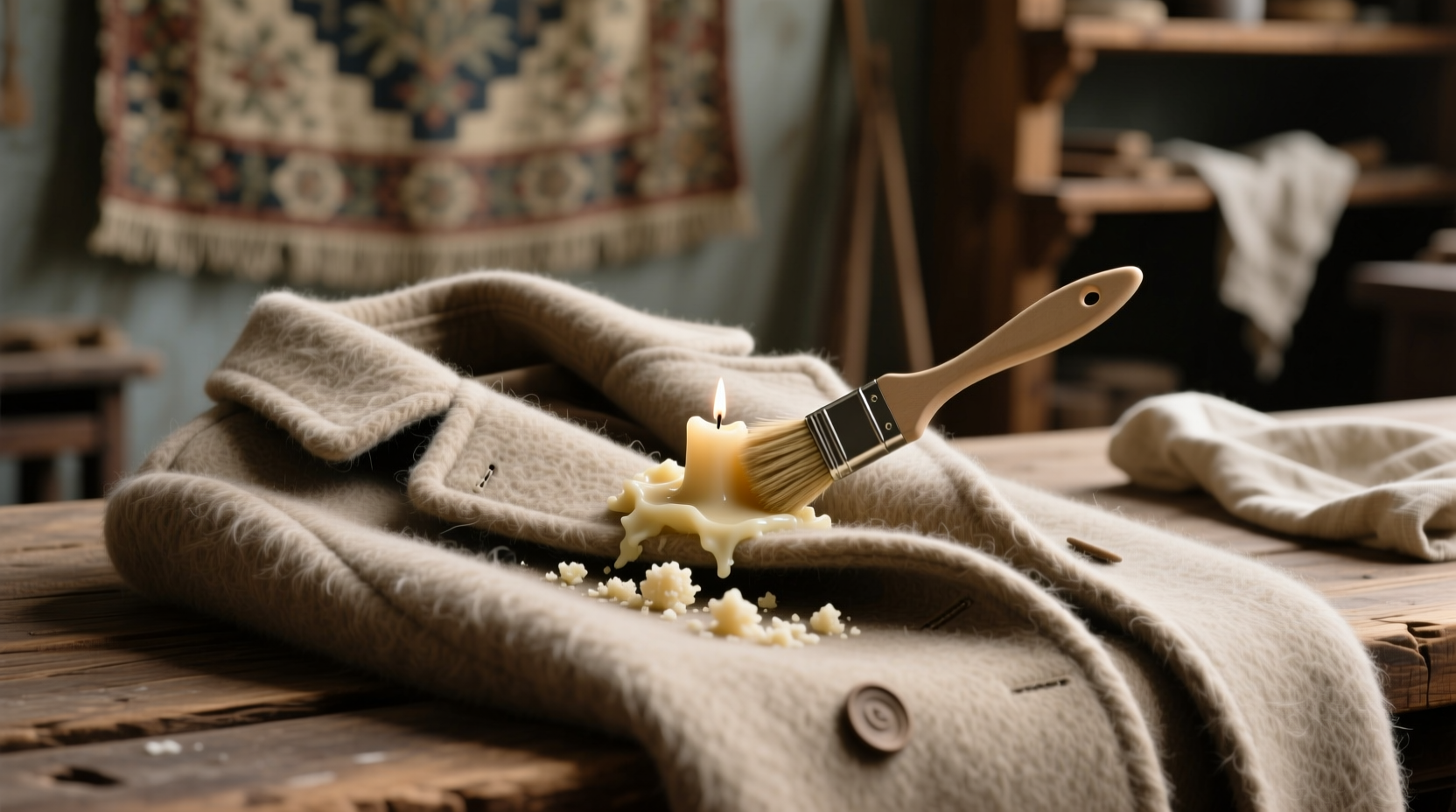 how to remove candle wax from wool coat safely