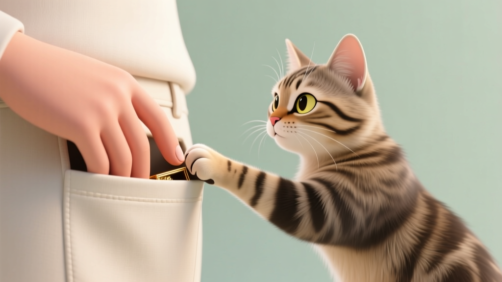 Cat Paw Reaching Into Your Pocket: Exploration Drive