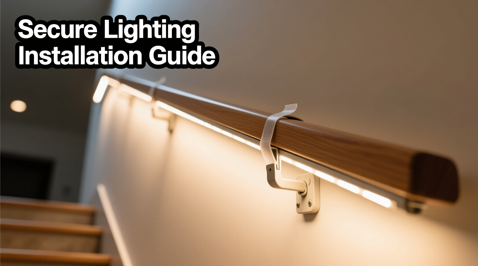 how to safely drape lights over a staircase railing without sagging