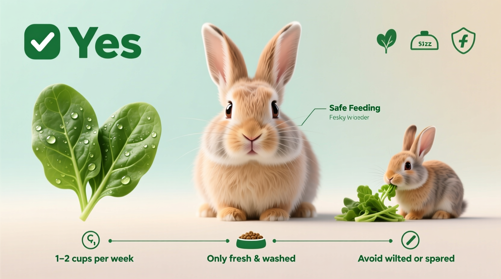can spinach be safely fed to pet rabbits