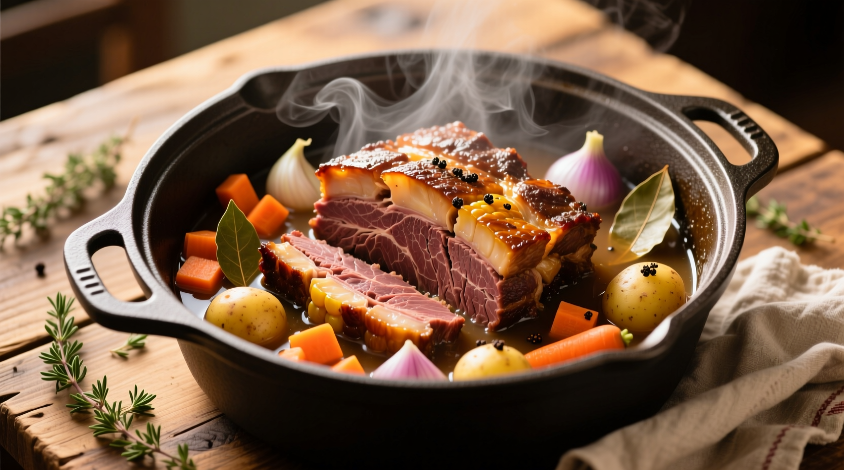 Corned Beef Scheiben mit klarem Saft