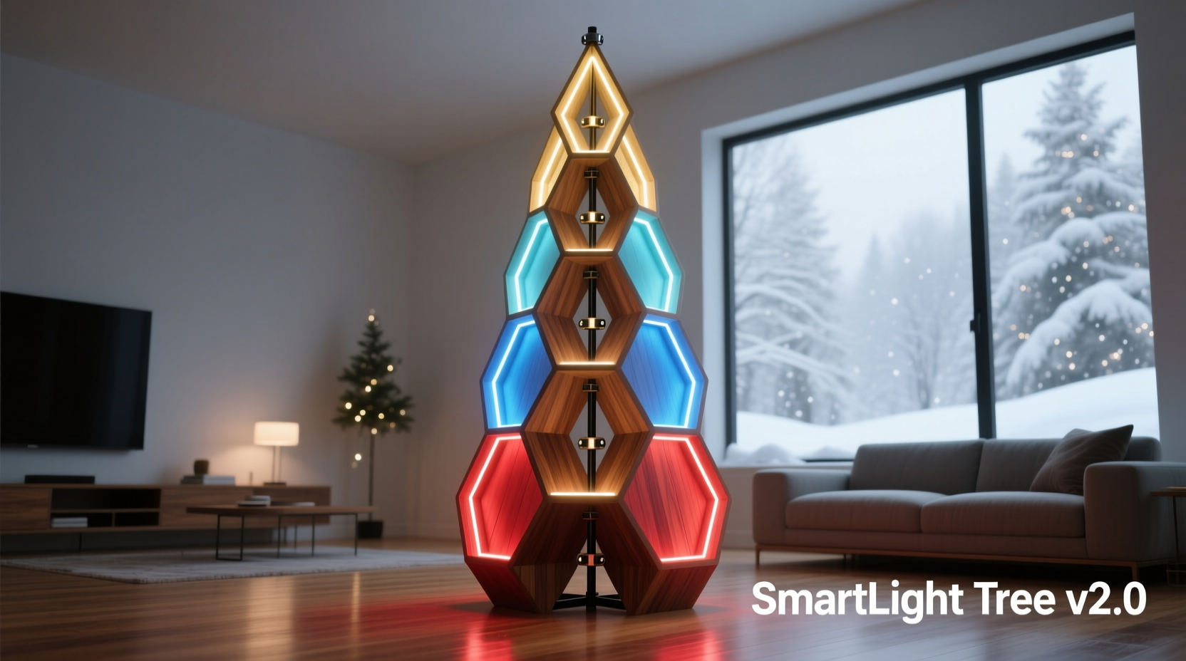 how to build a modular christmas tree that adjusts height with lighting zones