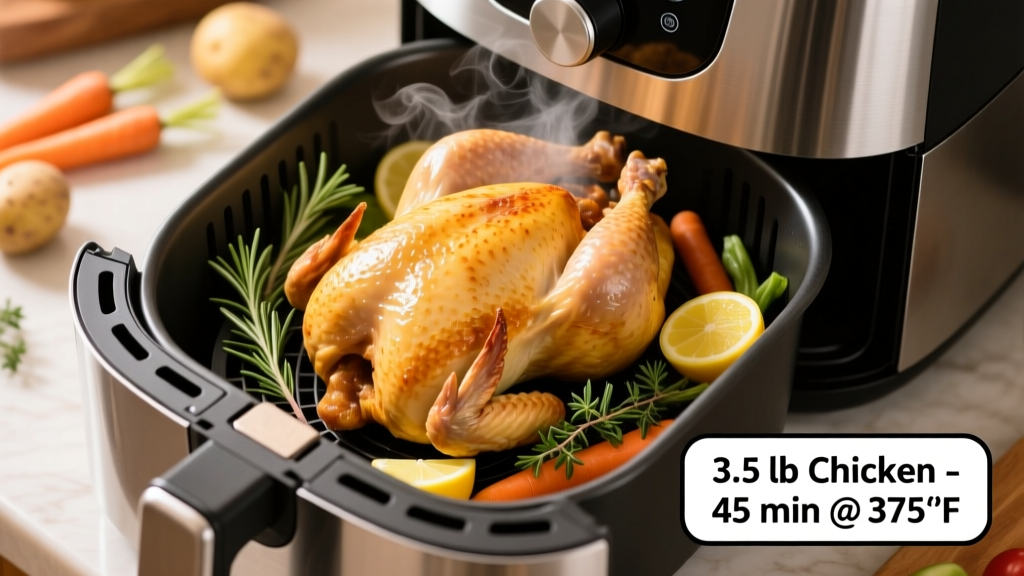 How Long to Cook a 3.5 lb Whole Chicken in Air Fryer
