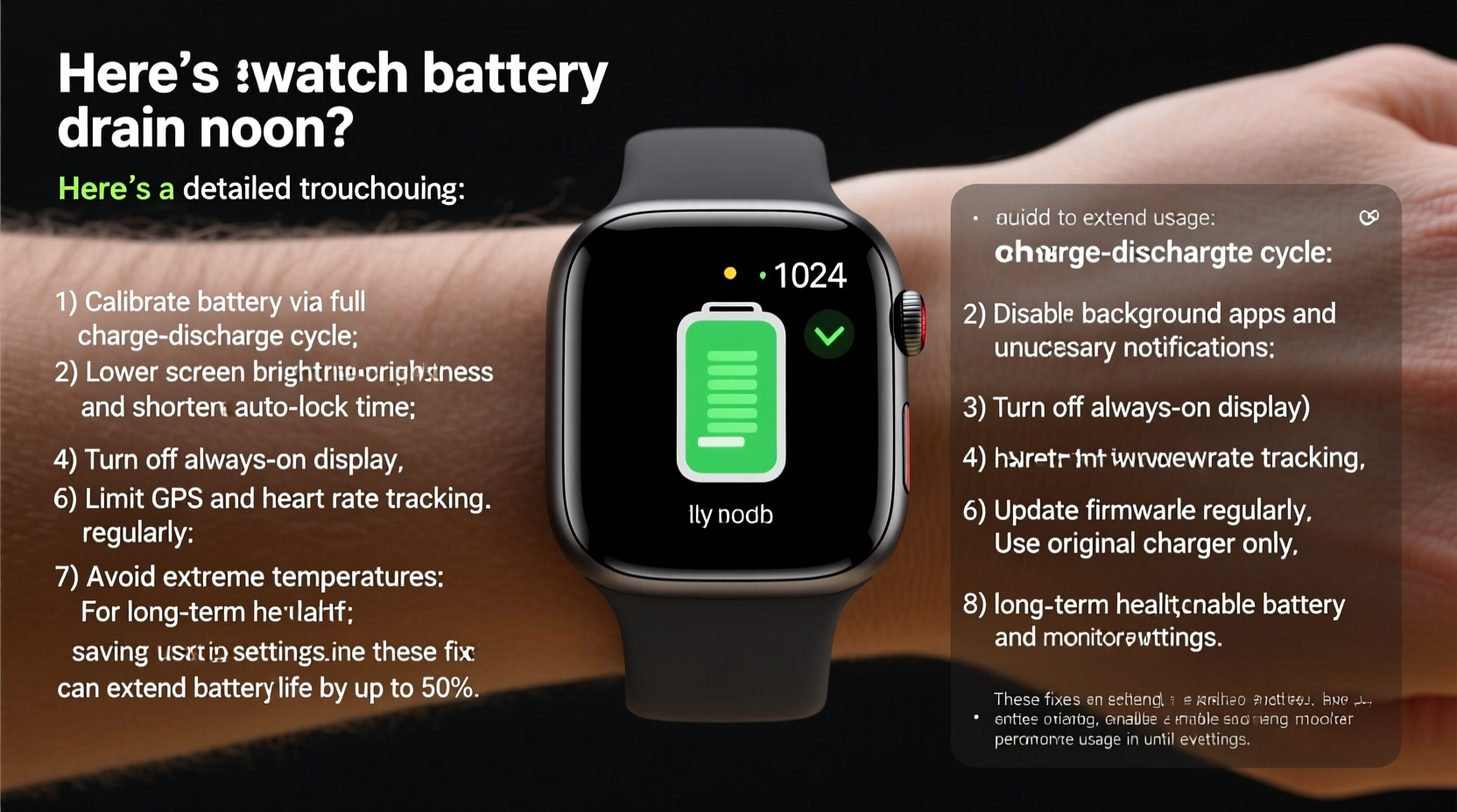 why does my smartwatch battery die by noon fixes to extend usage