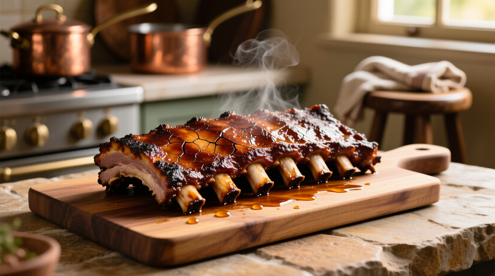 Slow cooked ribs with perfect bark formation