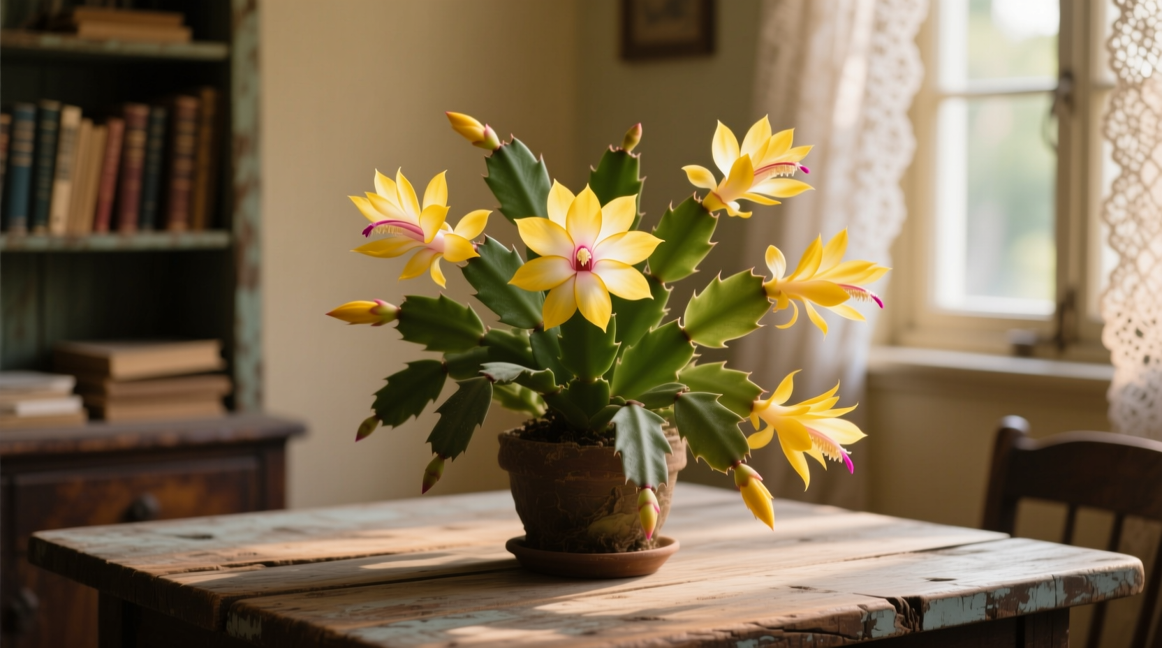yellow holiday cactus