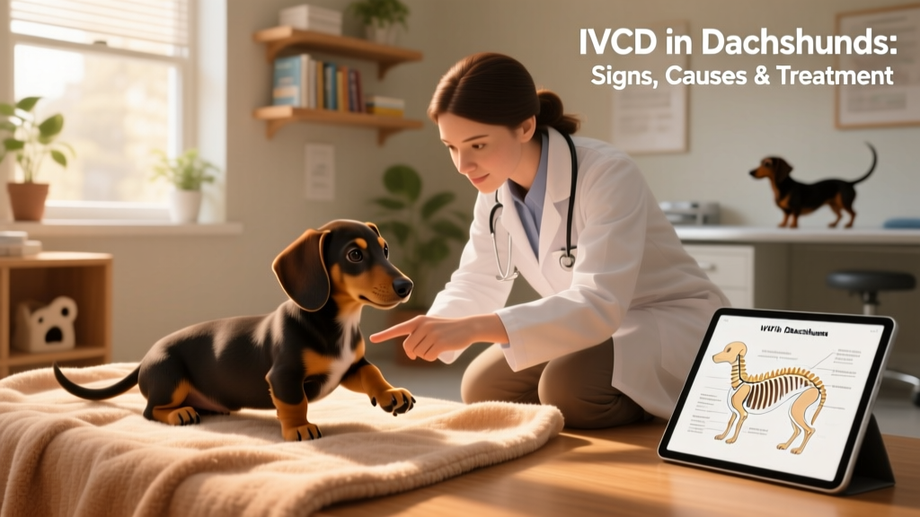 Dachshund recovering from an IVDD disc rupture surgery