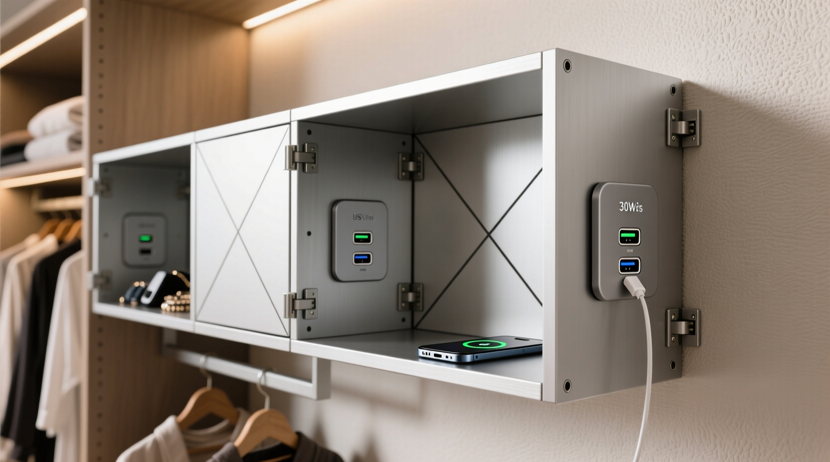 closet organization tips divider charging station