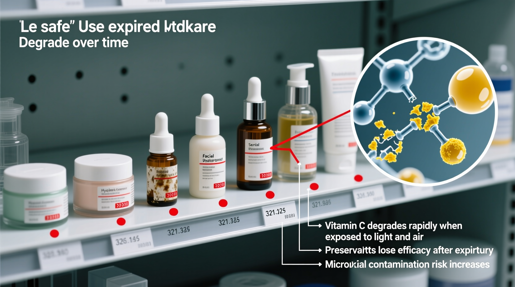 is it safe to use expired skincare products and what breaks down over time