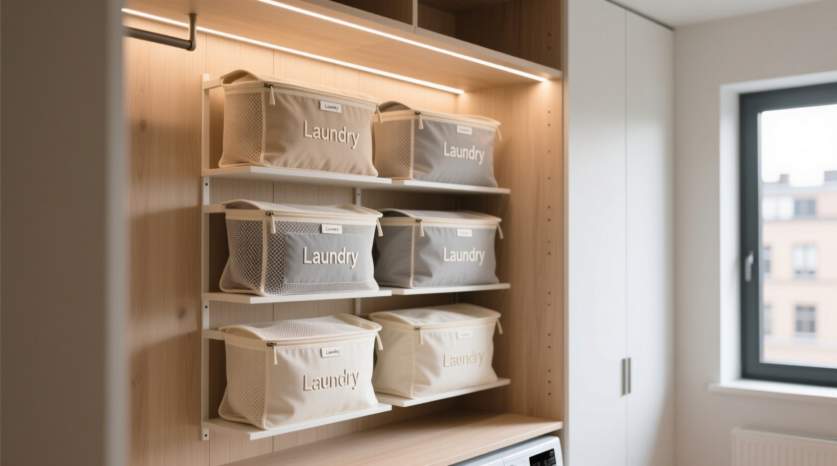 closet organization tips hide laundry bags smartly