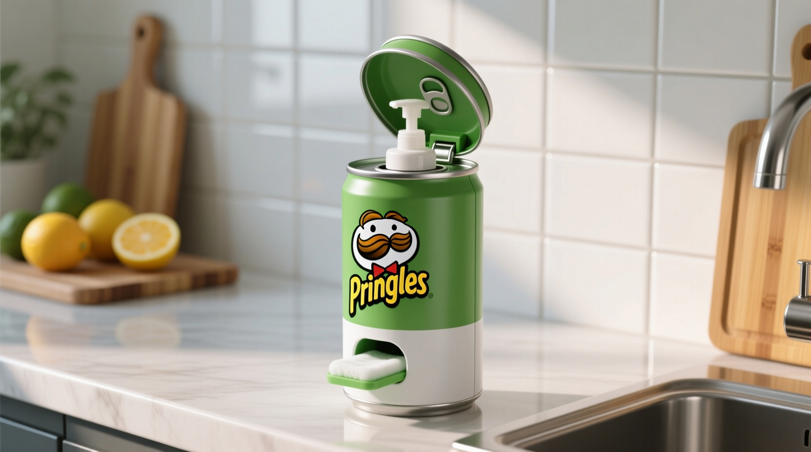 keep your hands clean with a pop up pringles can