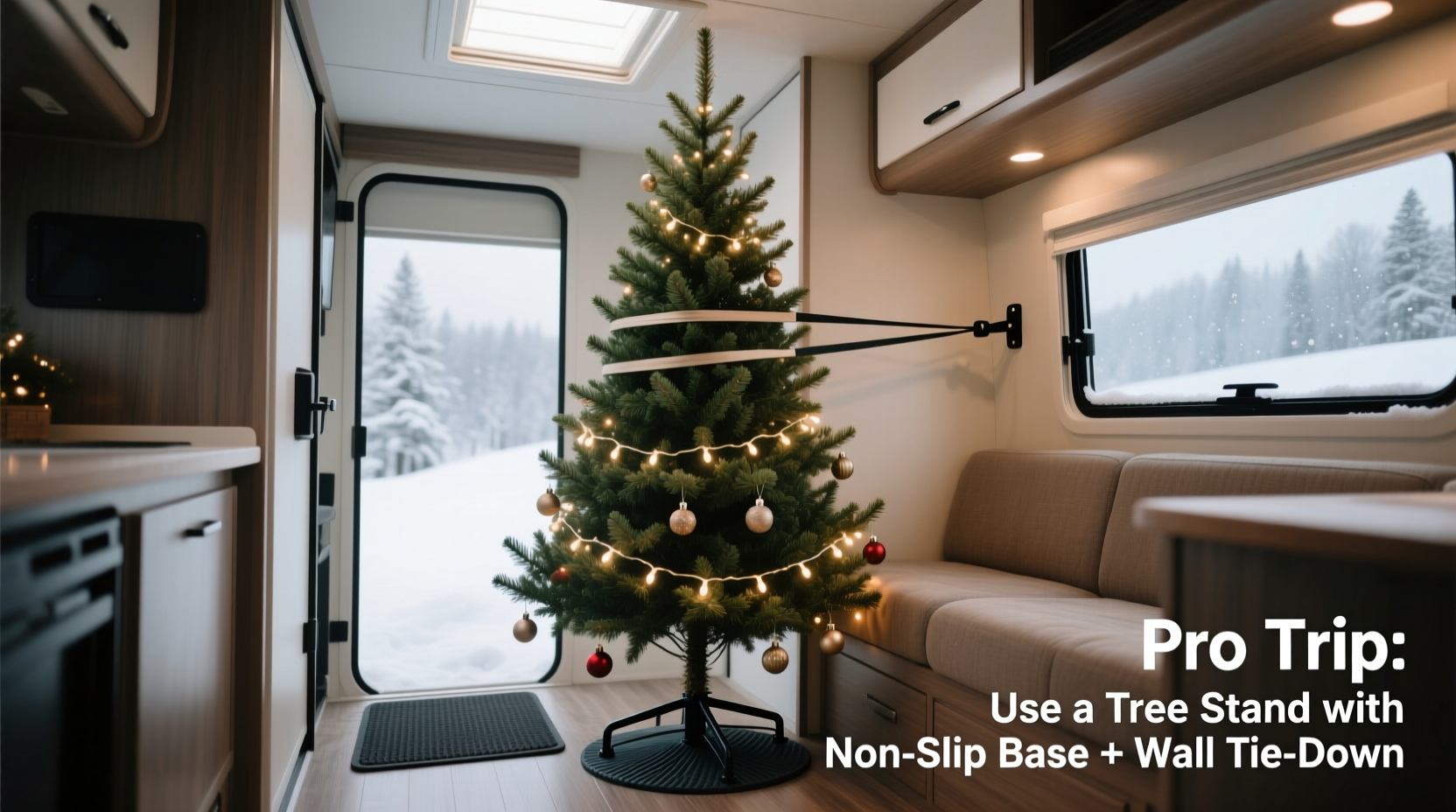 how to set up a christmas tree in an rv or camper without tipping