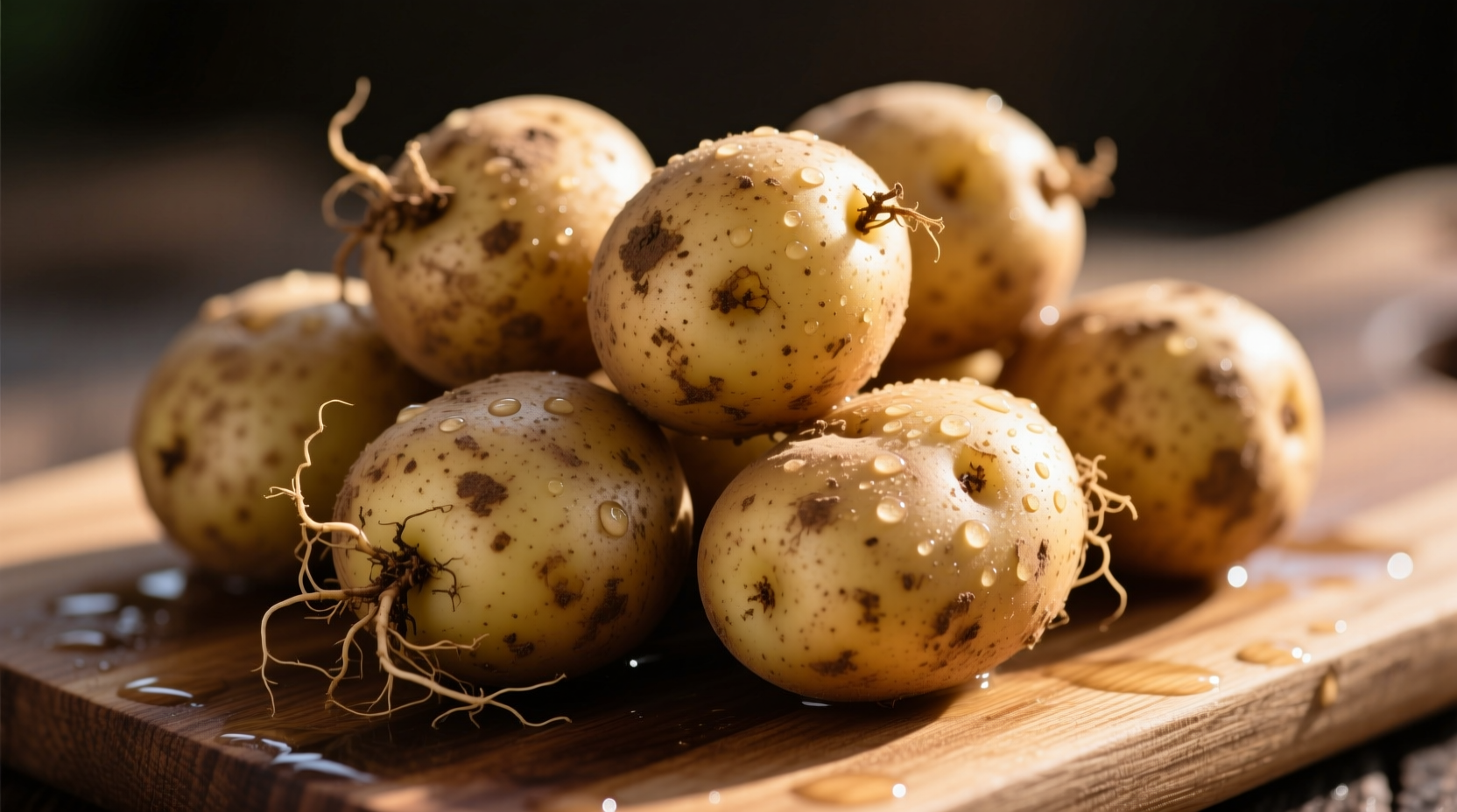 Fresh potatoes with skin showing natural texture
